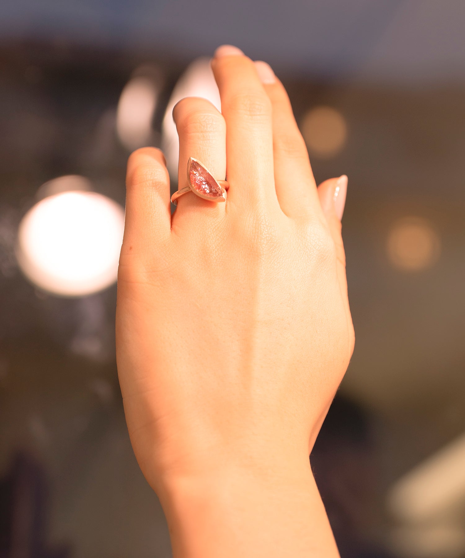 ヘマタイトinクォーツ(レインボー) リング