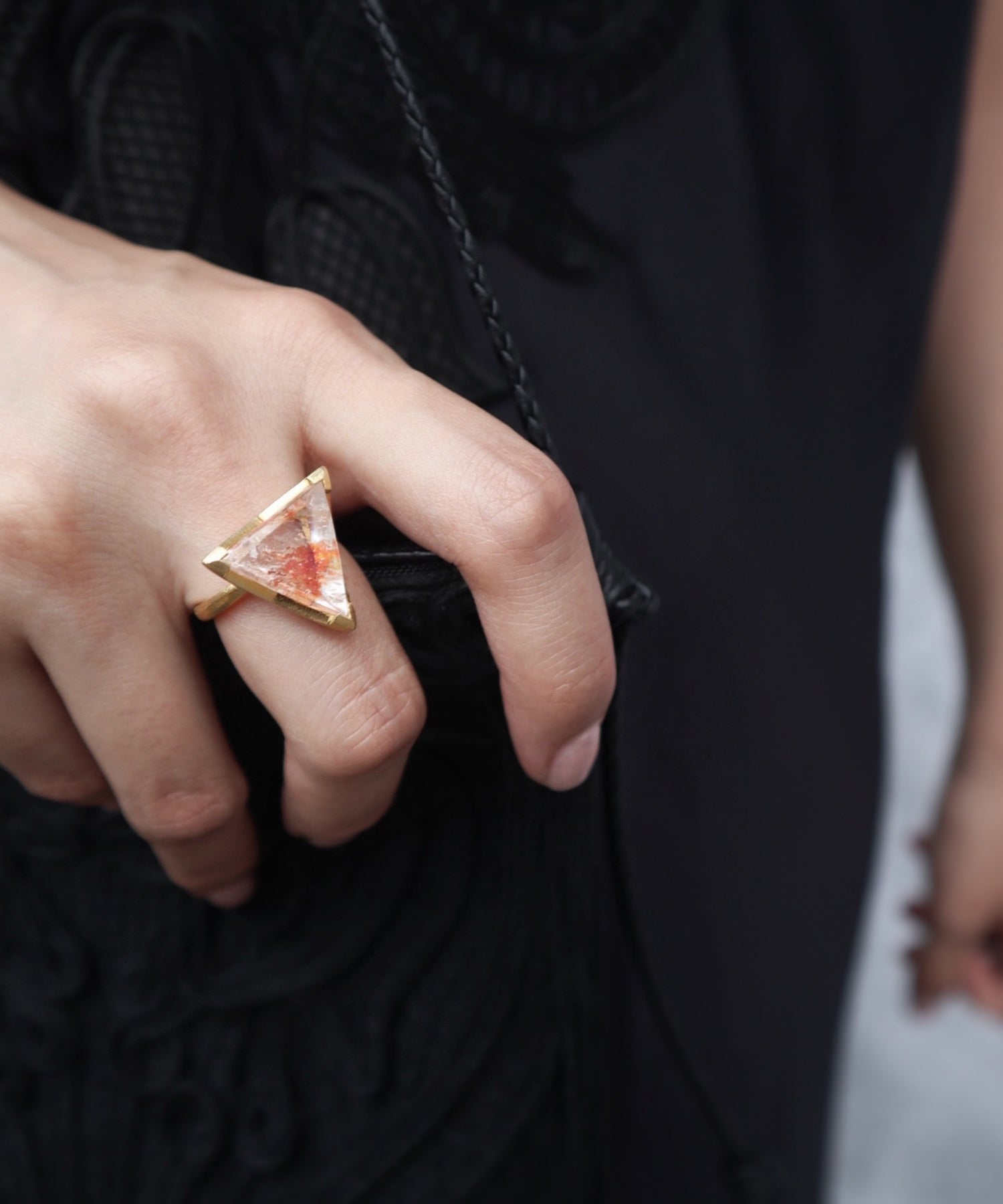 ヘマタイトinクォーツ(レインボー) リング