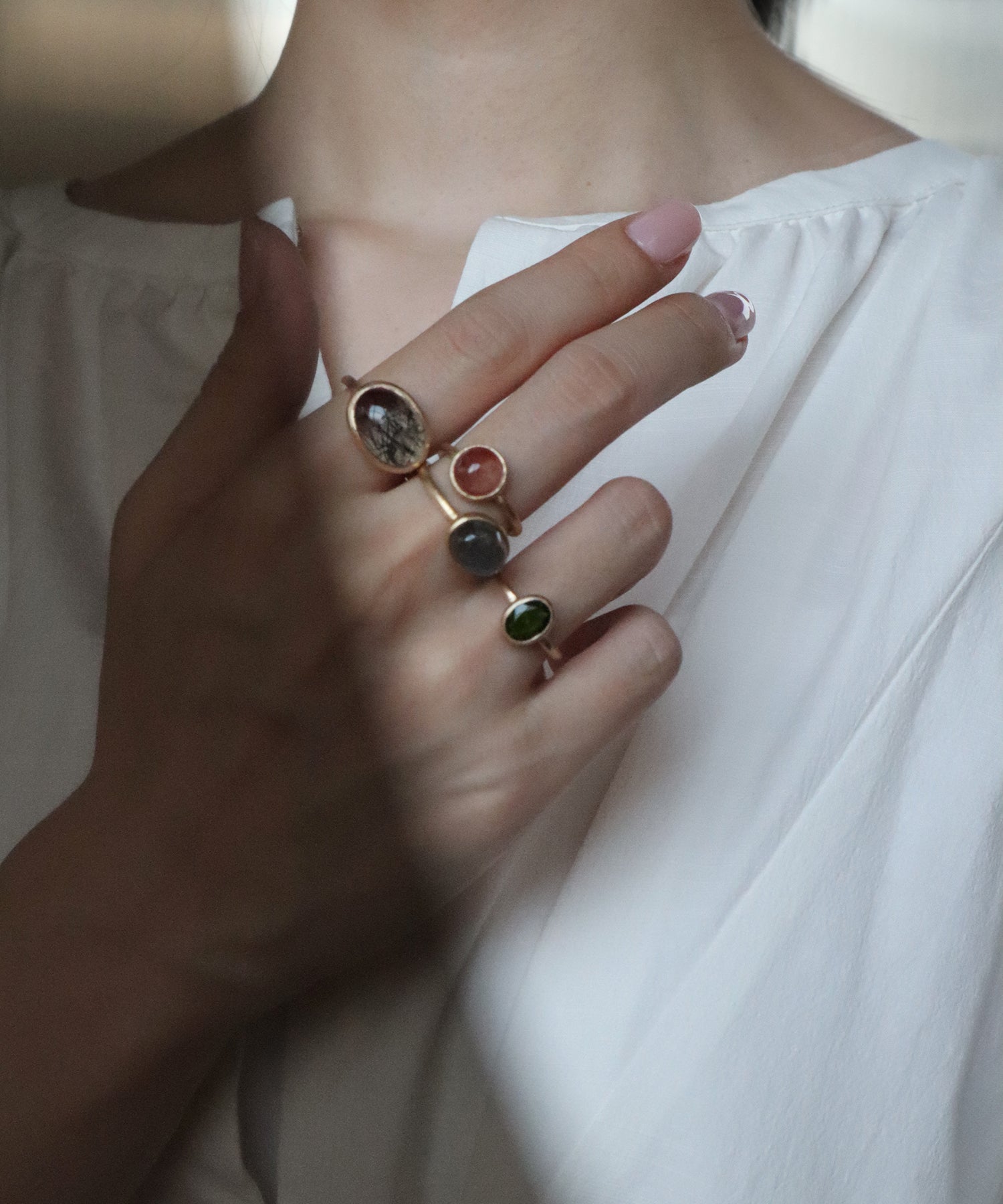 トルマライズクォーツ(レインボー) リング