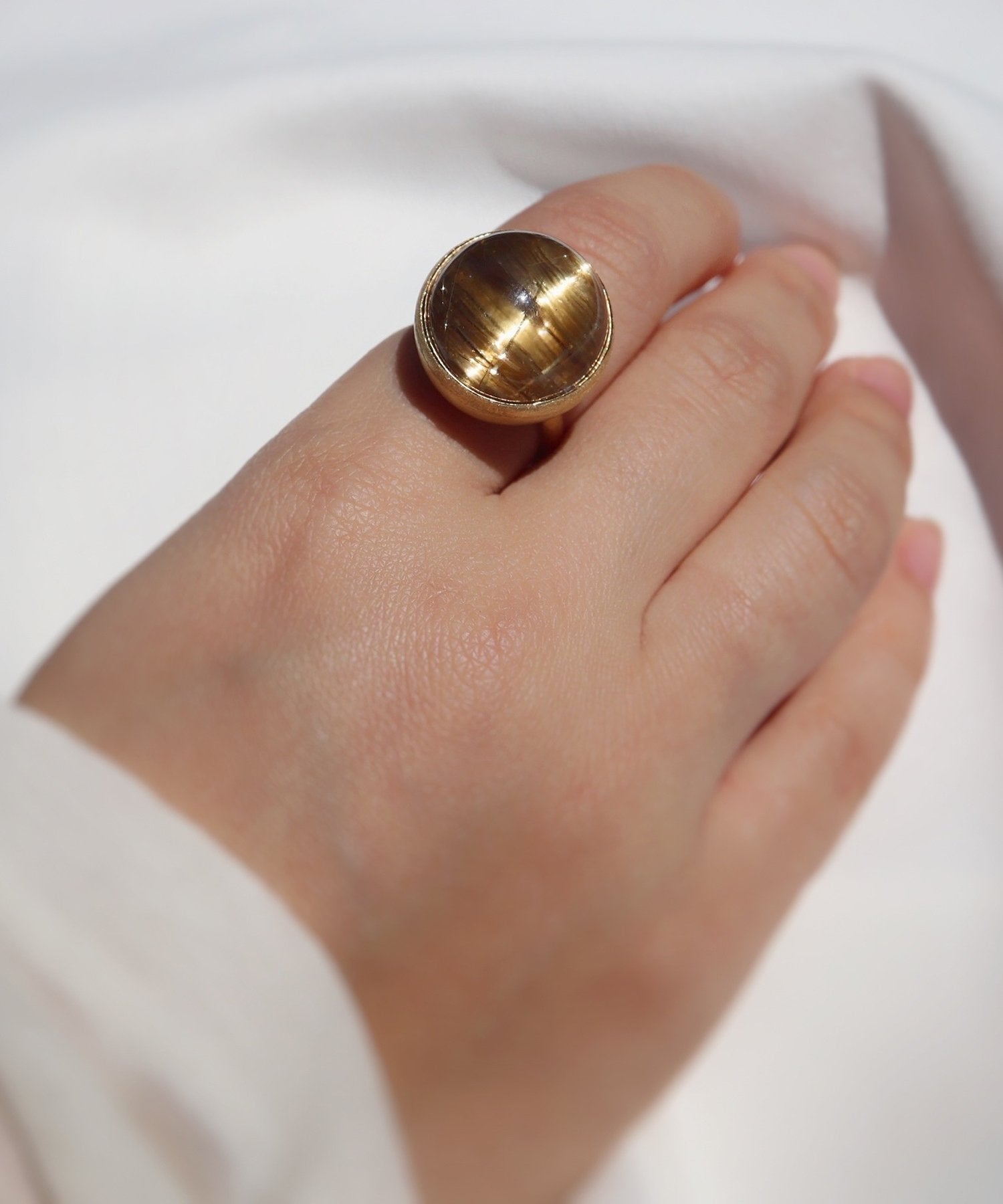 ルチルクォーツキャッツアイ リング