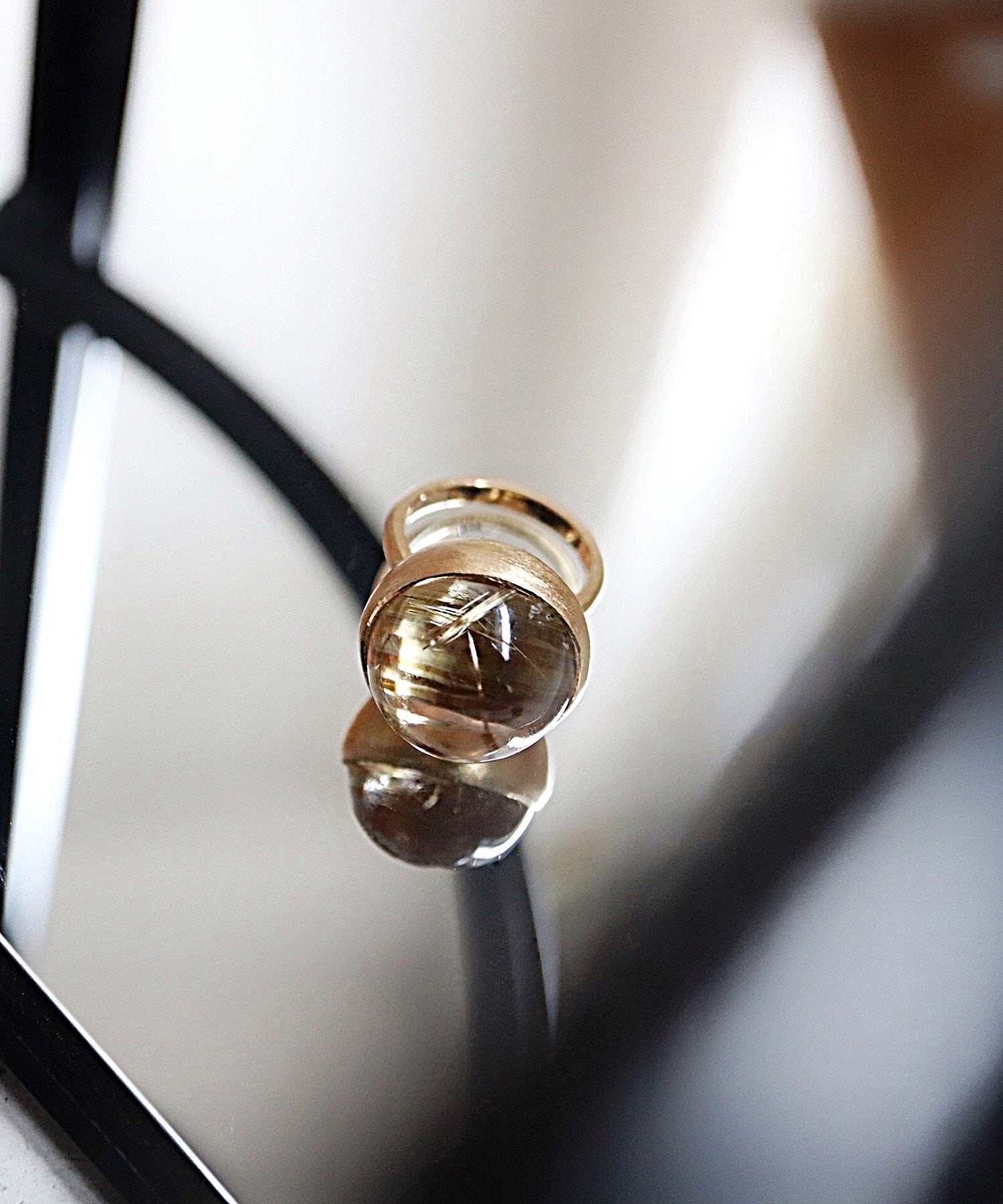 ルチルクォーツキャッツアイ リング