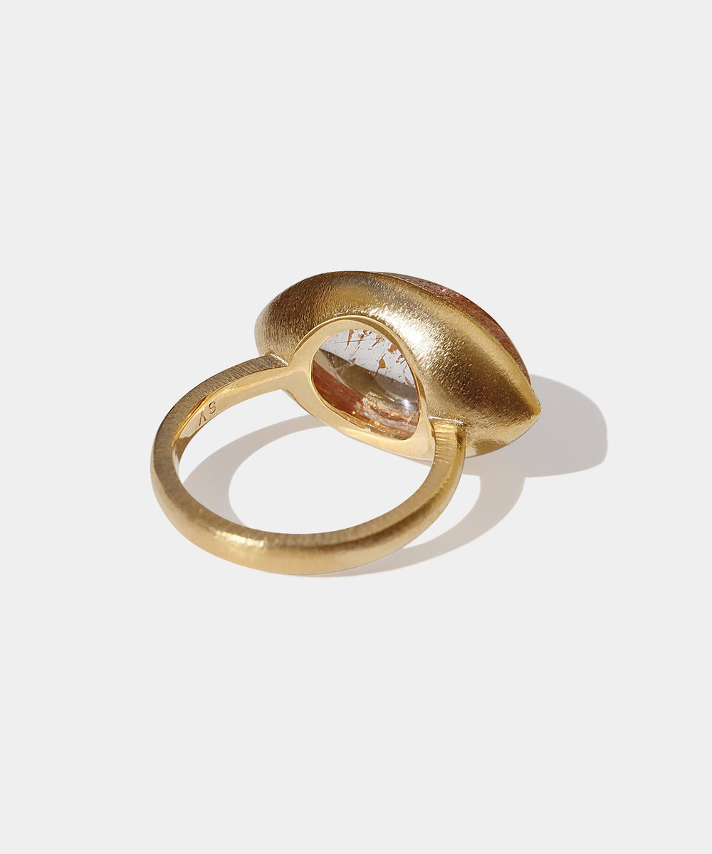 レインボーファイアークォーツ O 48天然石ファイアレインボークォーツブリオレットチャーム