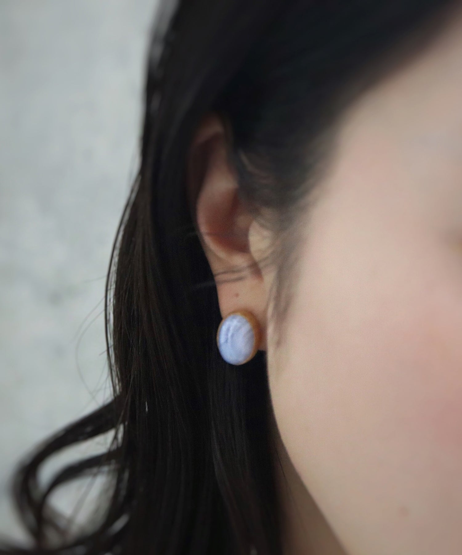 fruitsjolieフリュイジョリ　カッパーターコイズピアス オイスターカッパーターコイズとゴールド 大粒ドロップ ピアス
